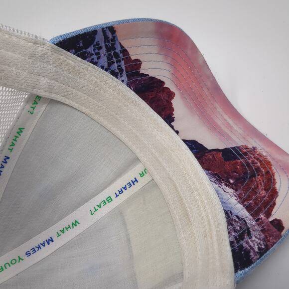 Idaho The Heartbeat Brand Snapback Trucker Hat Blue One Size Mesh Back 6 Panel - Picture 9 of 10